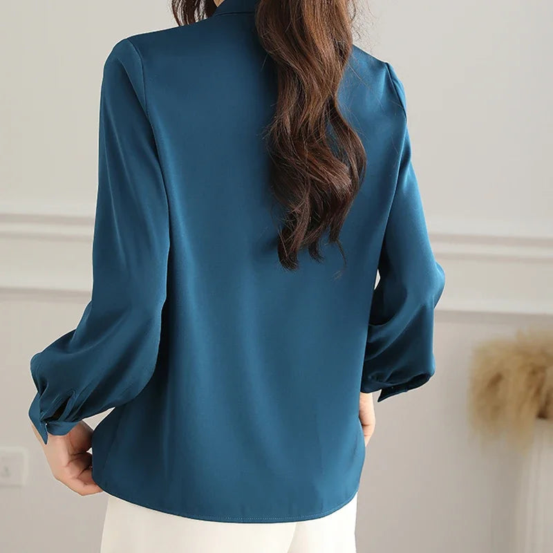 Elegant Chiffon Bow Blouse