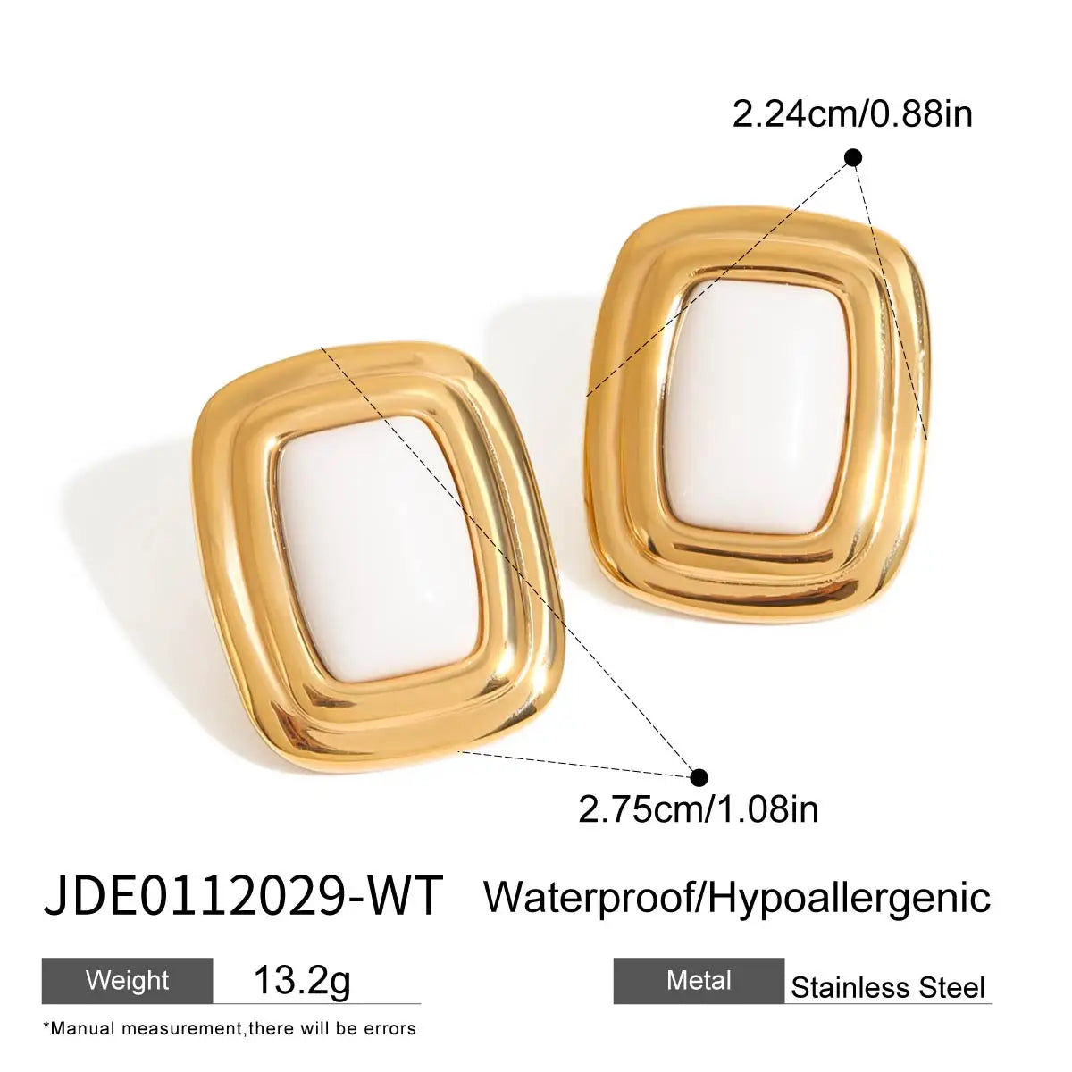 Geometric Irregular Stainless Steel Ear Studs – Textured Statement Earrings for Women