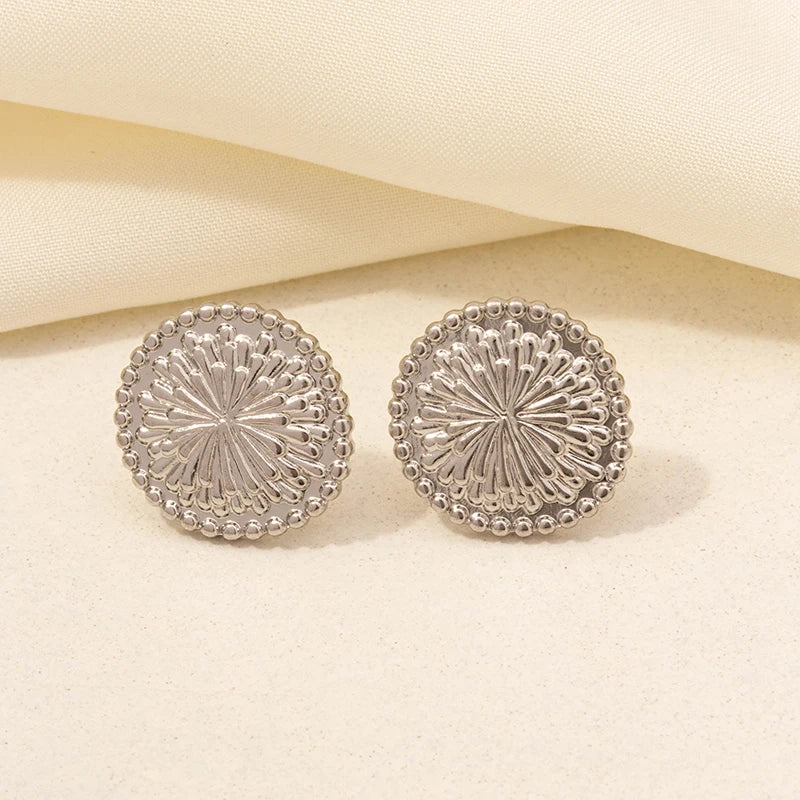 6PC Sun, Moon & Star Stainless Steel Earrings Set – Silver Color, Personality Fashion Jewelry for Women & Men