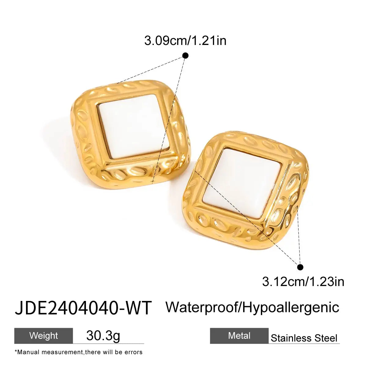 Geometric Irregular Stainless Steel Ear Studs – Textured Statement Earrings for Women