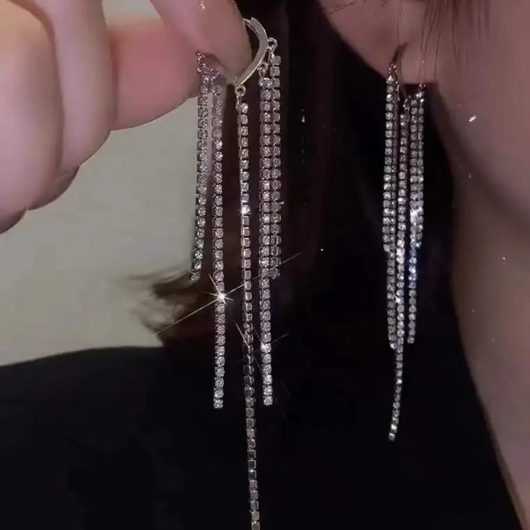 Wheat Tassel Pendant U-Shaped Earrings – Gold Color, 2025 New Fashion for Women & Girls