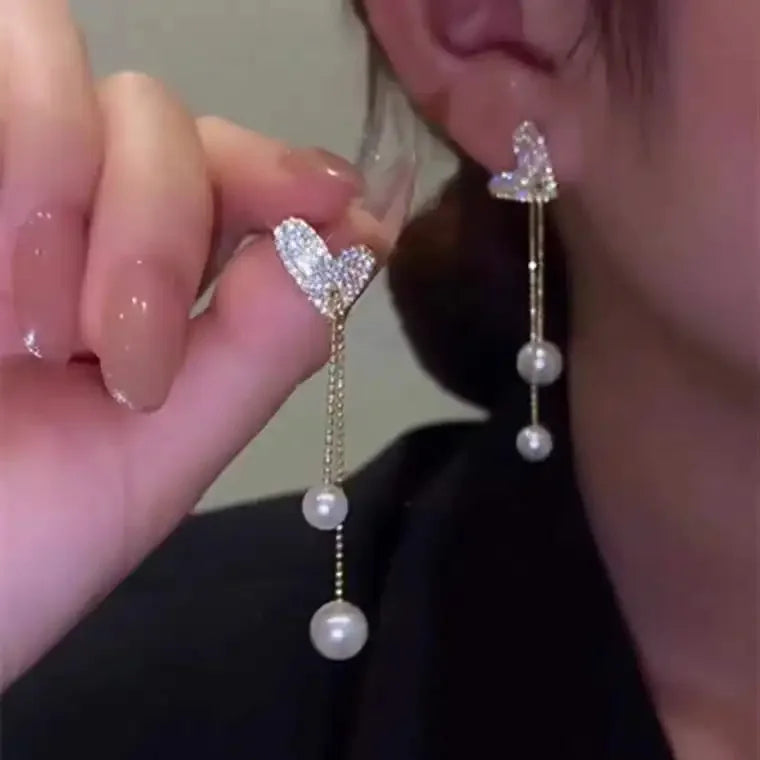 Wheat Tassel Pendant U-Shaped Earrings – Gold Color, 2025 New Fashion for Women & Girls