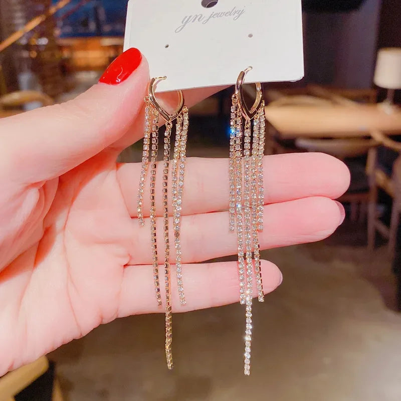 Wheat Tassel Pendant U-Shaped Earrings – Gold Color, 2025 New Fashion for Women & Girls