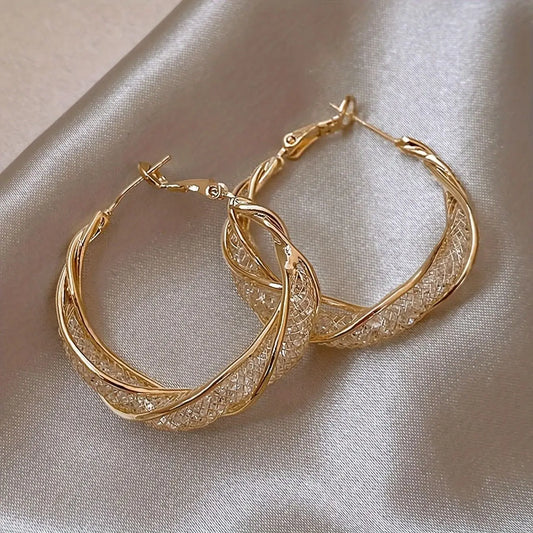 Rhinestone Hoop Earrings