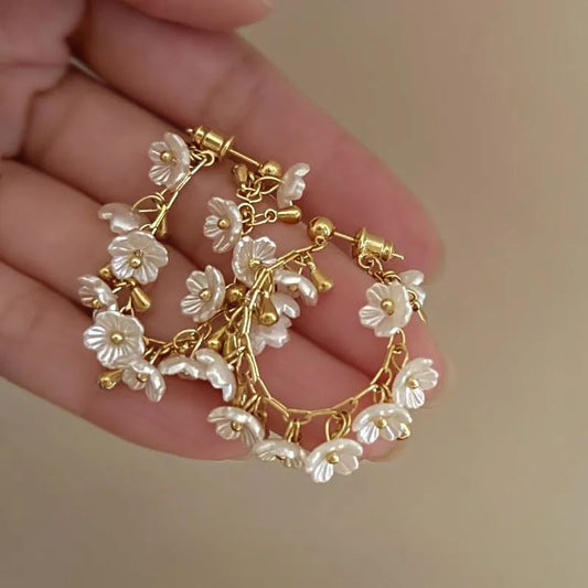 Flower Petal Dangle Earrings