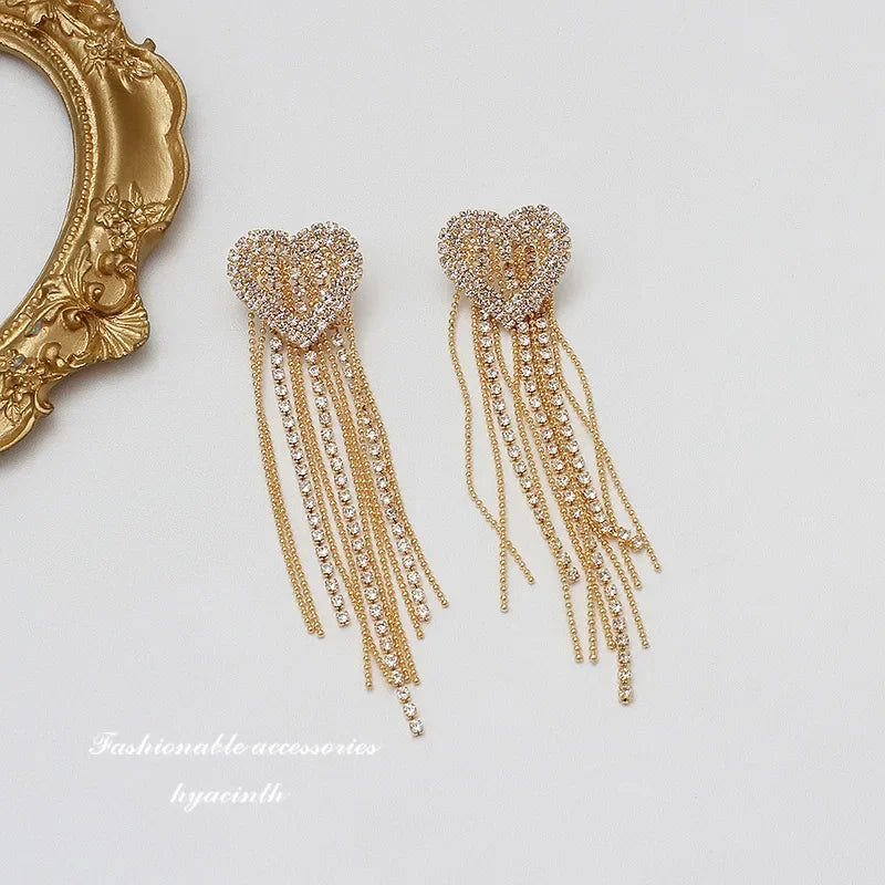 Wheat Tassel Pendant U-Shaped Earrings – Gold Color, 2025 New Fashion for Women & Girls