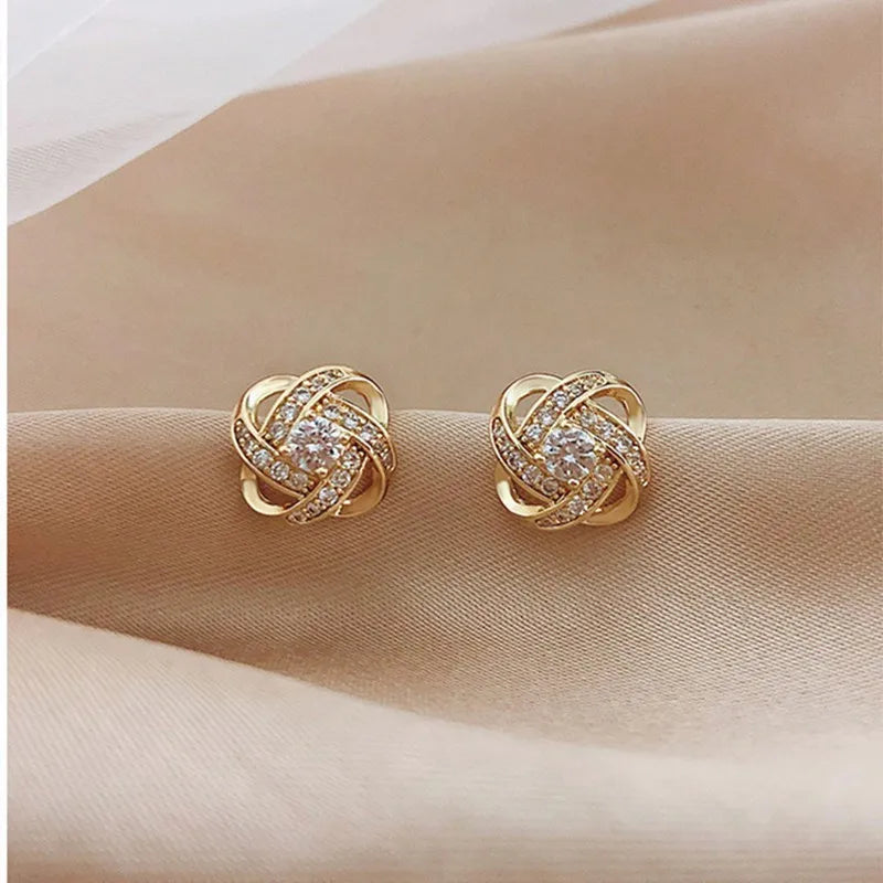 Light Luxury Cross Stud Earrings – Hollow Geometric Design for Women