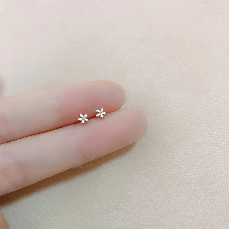 Minimalist Star Stud Earrings – Silver Color, Hypoallergenic Jewelry for Women & Girls