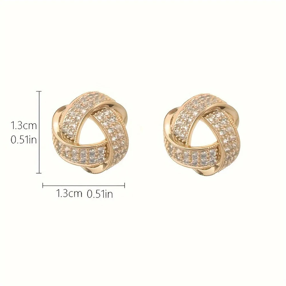 Sparkling Knotted Studs