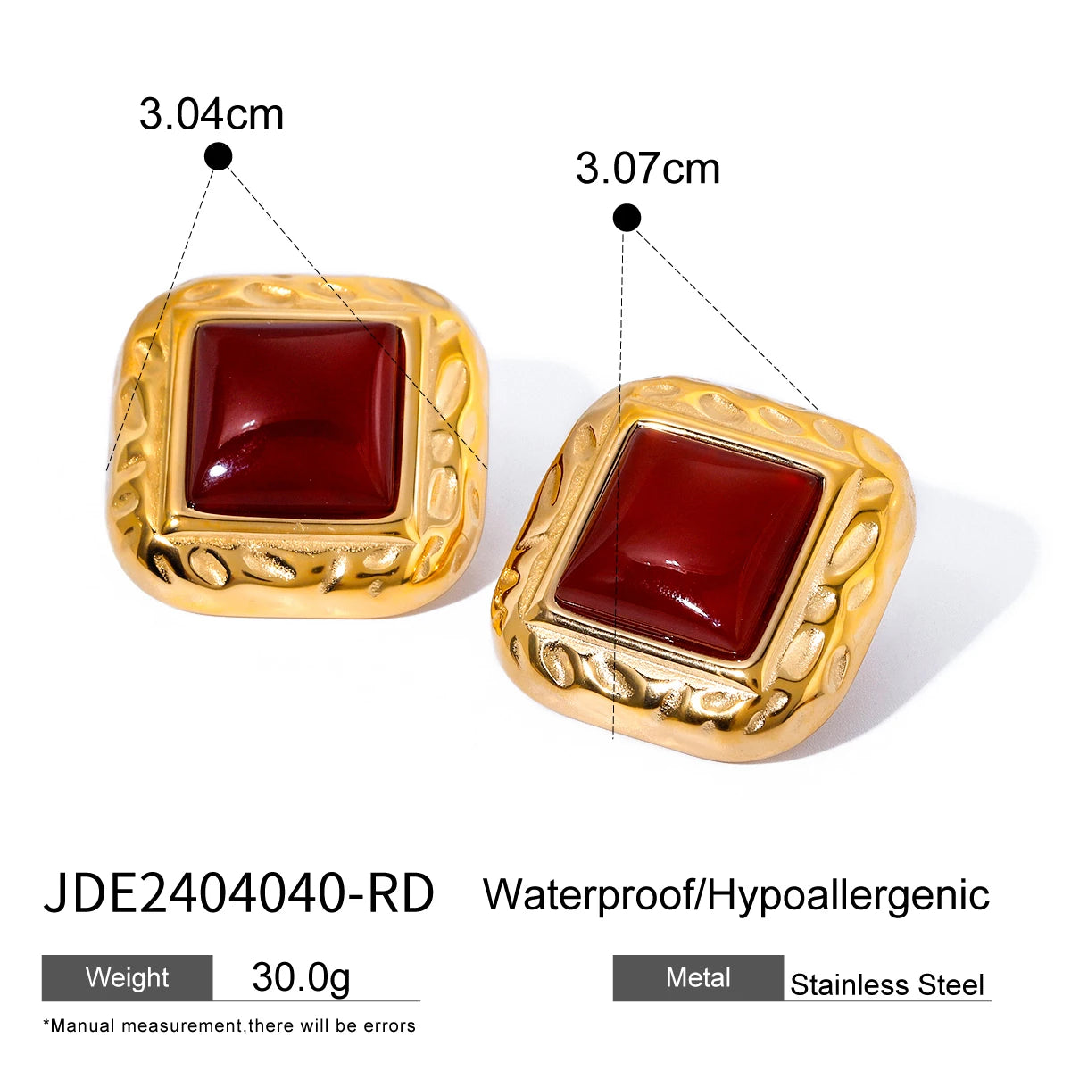 Geometric Irregular Stainless Steel Ear Studs – Textured Statement Earrings for Women