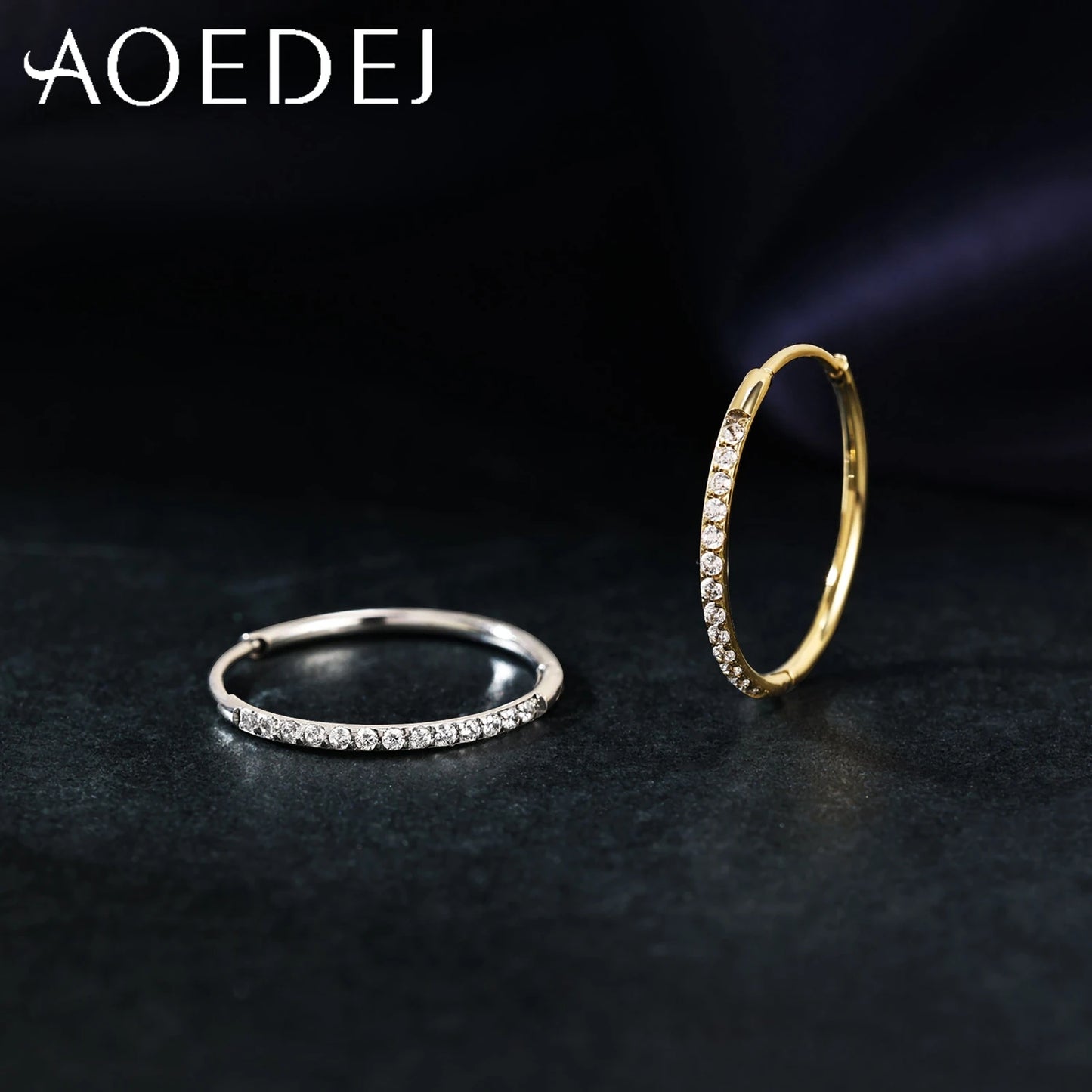 20G Stainless Steel Hoop Earring with CZ Crystal – Unisex Conch & Helix Cartilage Jewelry