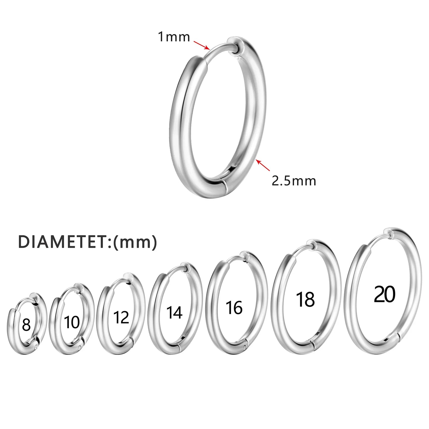 Gold Color Stainless Steel Hoop Earrings – Unisex Small Hoops for Women, Men & Cartilage Piercing
