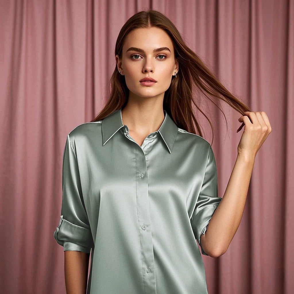 2025 Summer Chic Satin Blouses