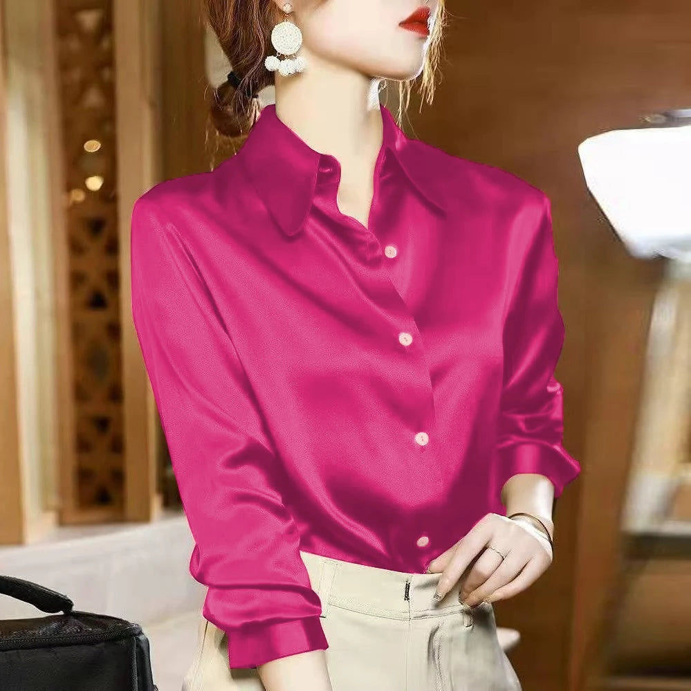 Women’s Satin Long Sleeve Shirt