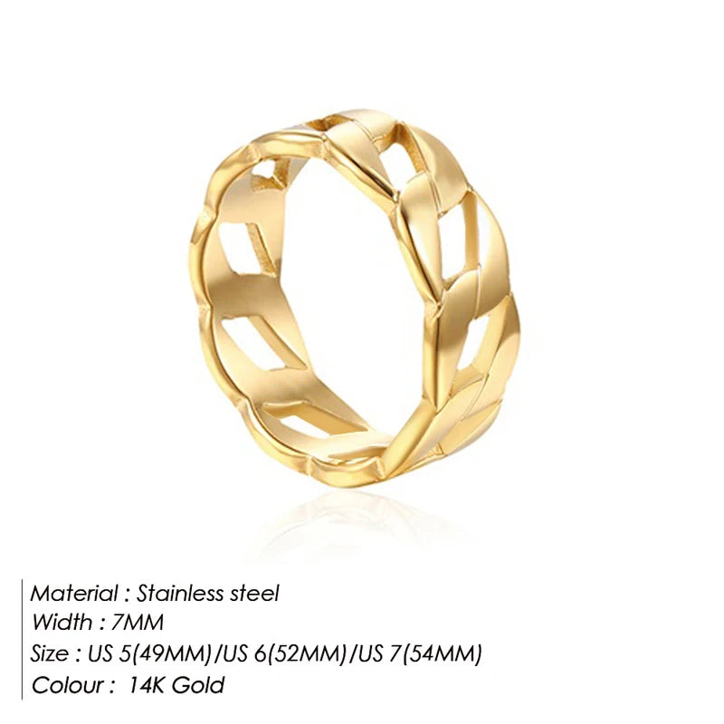 Stainless Steel Fashion Ring – Elegant Anillo Ringen Mujer | Women’s Couple Matching Jewelry