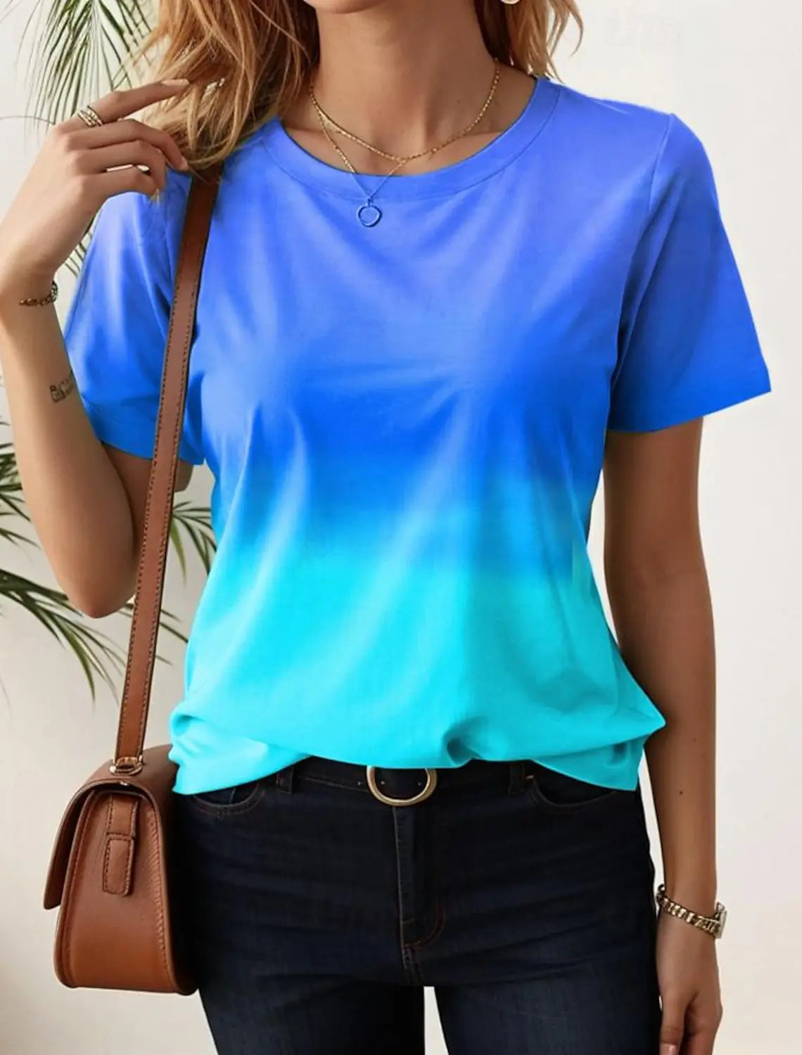 3D Gradient Print T-Shirts