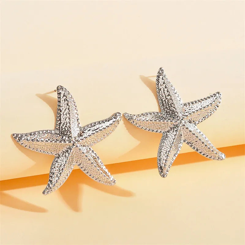 Elegant Pearl Starfish Studs