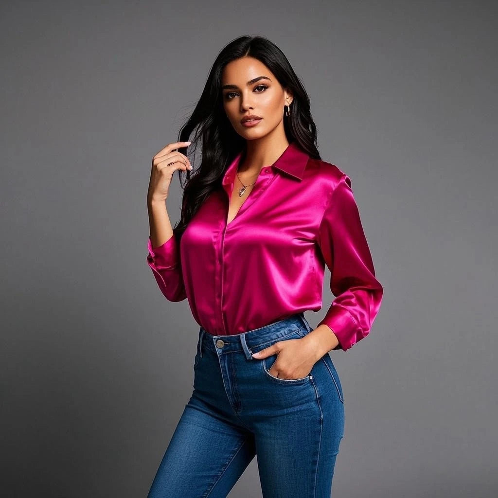 2025 Summer Chic Satin Blouses