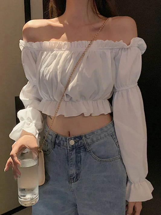 Women's Off-Shoulder Crop Top
