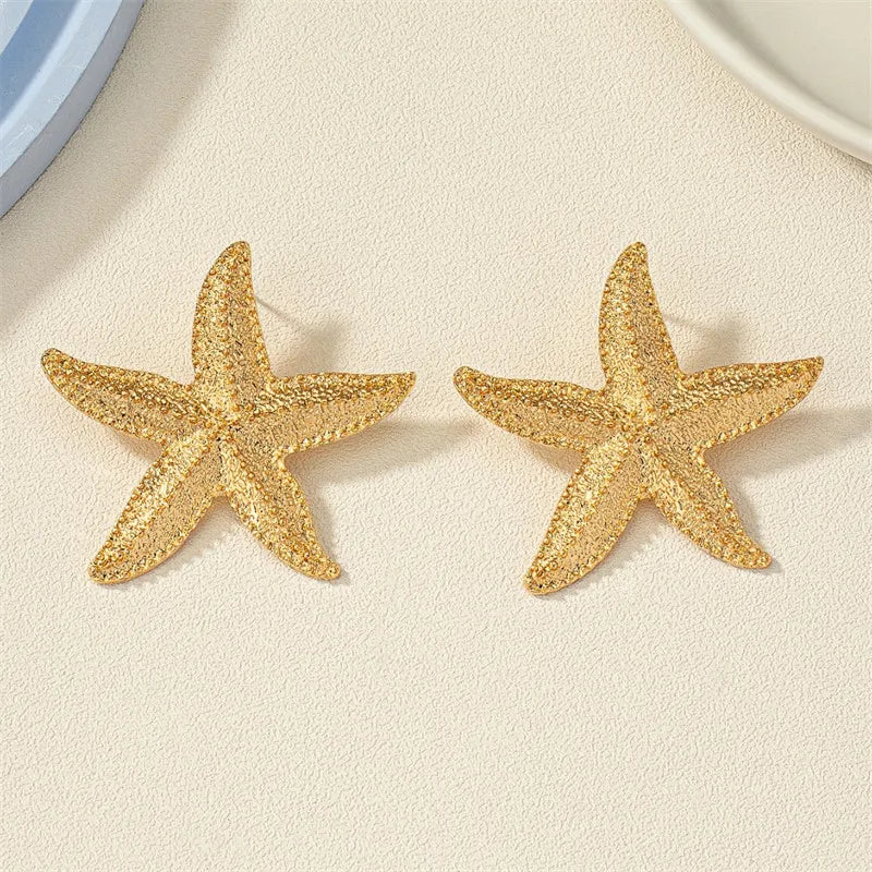 Elegant Pearl Starfish Studs