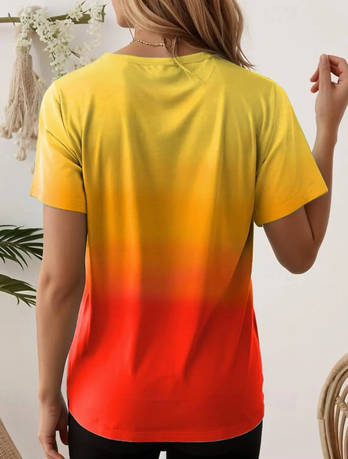 3D Gradient Print T-Shirts