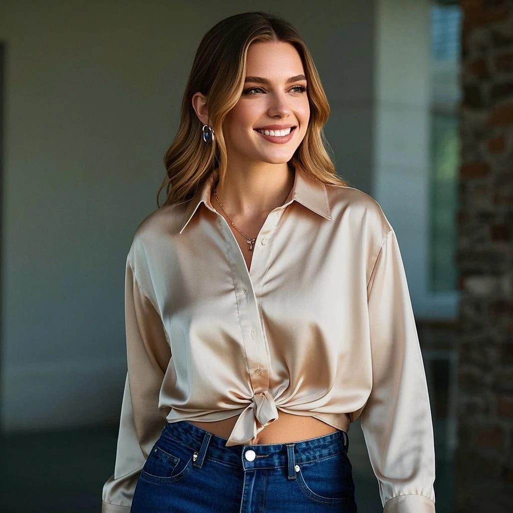 2025 Summer Chic Satin Blouses
